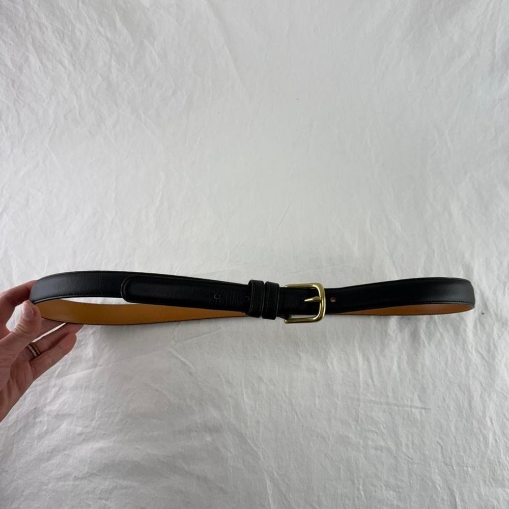 Coach Men's 6600 Black Gloved Tanned Cowhide Solid Brass Belt Sz 40